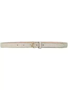 Ремень Helina с блестками и логотипом Jimmy Choo, бежевый