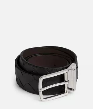 Ремень Intrecciato Bottega Veneta, черный/светло-розовый