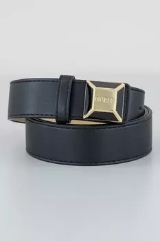 Ремень из экокожи с пряжкой Guess, черный