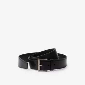 Ремень из гладкой кожи с гравировкой логотипа Prada, черный