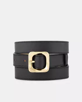 Ремень из гладкой матовой кожи Woman Limited El Corte Ingls, черный