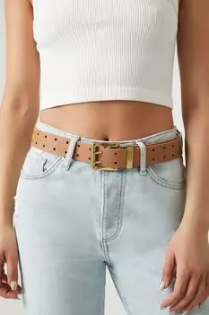Ремень из искусственной кожи с квадратной пряжкой Forever 21, коричневый