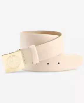 Ремень из искусственной кожи с пряжкой-пластиной с логотипом Giani Bernini, коричневый/бежевый