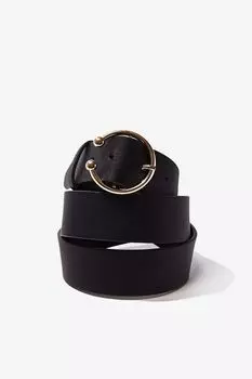Ремень из искусственной кожи с уплотнительным кольцом Forever 21, черный