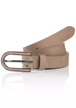 Ремень из кожи Cinque "PULA", на кончике тисненый логотип, коричневый