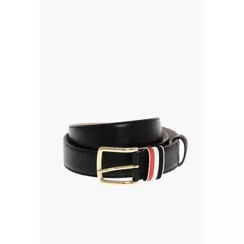 Ремень из кожи Grain de Poudre с культовой деталью, 35 мм Thom Browne, Black