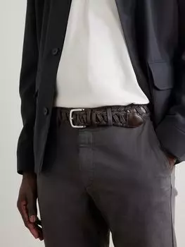 Ремень из кожи и хлопка шириной 3,5 см MR P., коричневый