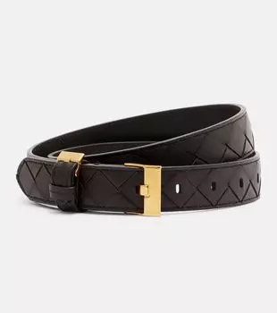 Ремень из кожи Intrecciato Bottega Veneta, Fondant-M Brass