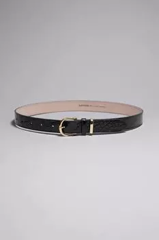 Ремень из кожи крокодила H&M, черный