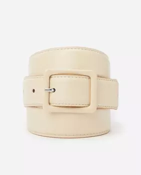 Ремень из кожи наппа бежевого цвета Maison Boinet, бежевый