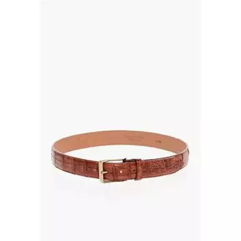 Ремень из кожи с эффектом крокодиловой кожи Corneliani, Red