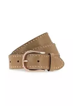 Ремень из кожи с заклепками B.Belt, коричневый