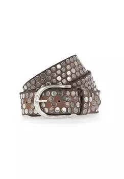 Ремень из кожи с заклепками B.Belt, коричневый