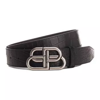 Ремень из крокодиловой кожи с тиснением Bb Balenciaga