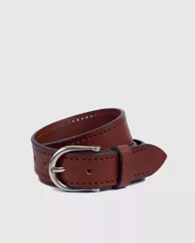 Ремень из лошадиной кожи с боковой перфорацией El Caballo, коричневый