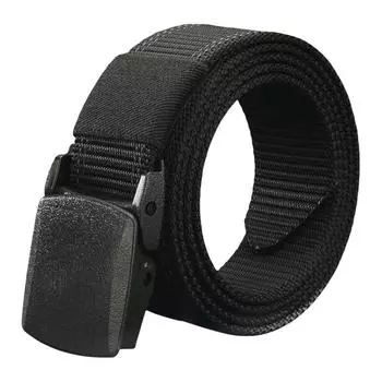 Ремень из матовой ткани Warrior, черный, мужской, ширина 3,8 см