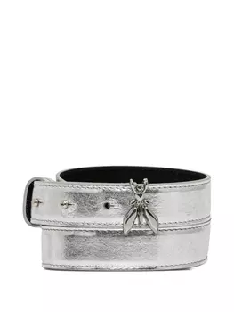 Ремень из металлизированной кожи Patrizia Pepe, серебряный