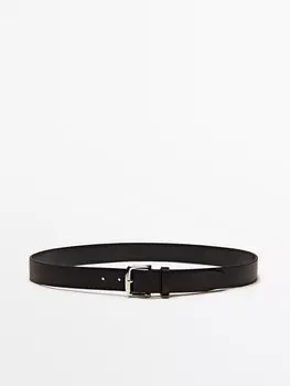 Ремень из мягкой кожи наппа Massimo Dutti, черный