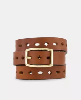 Ремень из натуральной кожи с прямоугольной пряжкой El Caballo