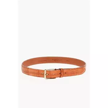 Ремень из оранжевой крокодиловой кожи Corneliani, Orange