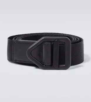 Ремень из парусины с кожаной отделкой Tom Ford, черный