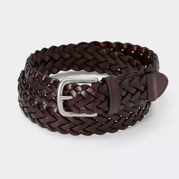 Ремень из проклеенной кожи GU, коричневый