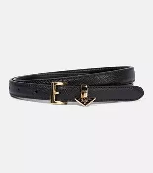 Ремень из сафьяновой кожи Prada, черный