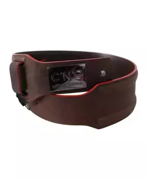 Ремень из темной кожи с пряжкой с логотипом Costume National, коричневый