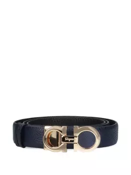 Ремень из текстурированной кожи Gancini Ferragamo, синий