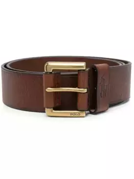 Ремень из зернистой кожи POLO RALPH LAUREN, коричневый