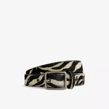 Ремень Jaded London из кожи с принтом под зебру, мультиколор