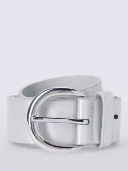 Ремень John Lewis Metallic Buckle, серебряный