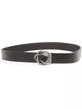 Ремень Just Cavalli с пряжкой-змеей, черный