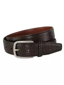 Ремень классический Crookhorn Davis Trial из телячьей кожи, темно-коричневый