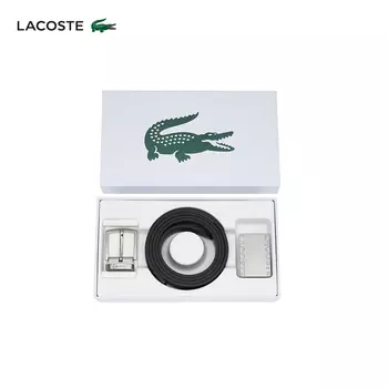 Ремень классический Lacoste кожаный, черный