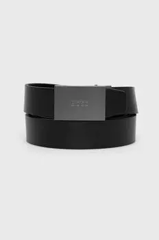 Ремень кожаный 50471332 Boss, черный