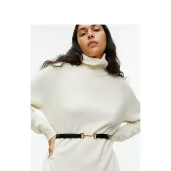 Ремень кожаный Arket женский, черный