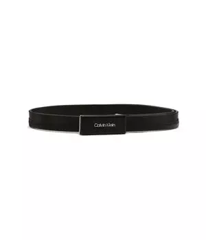 Ремень кожаный Calvin Klein накладной, черный