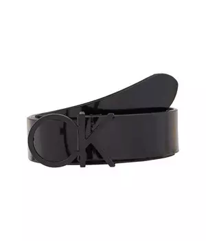 Ремень кожаный Calvin Klein с логотипом, черный