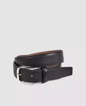 Ремень кожаный деловой шириной 30 мм Dustin, черный