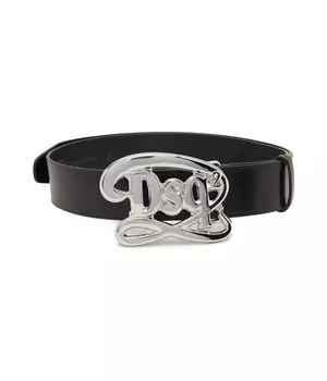 Ремень кожаный Dsquared2, черный