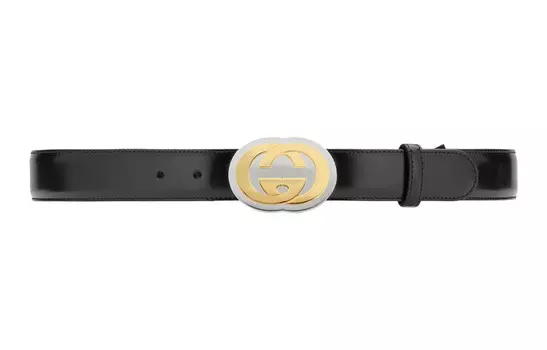 Ремень кожаный Gucci мужской, черный