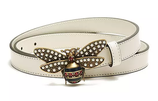 Ремень кожаный Gucci Queen Margaret женский, белый