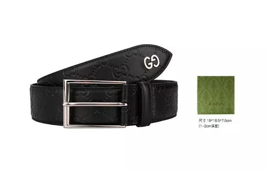 Ремень кожаный Gucci с упаковкой, черный