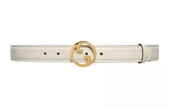 Ремень кожаный Gucci женский, белый