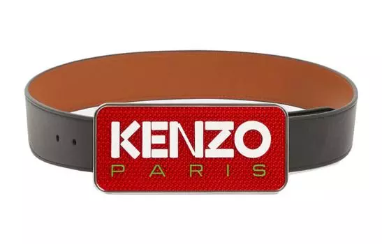 Ремень кожаный Kenzo мужской, коричневый / черный