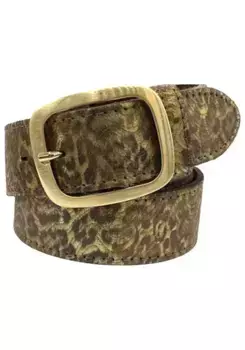 Ремень кожаный LIFEBULT by showroom 019°, со сменной застежкой Rettungsring By Showroom 019°, цвет Braun-Goldfarben