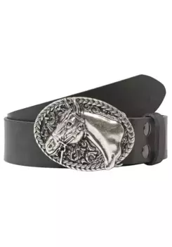 Ремень кожаный LIFEBULT by showroom 019°, со сменной застежкой "Horse Head Oval" Rettungsring By Showroom 019°, серый