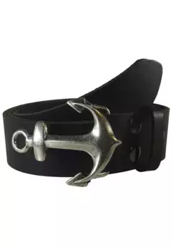 Ремень кожаный LIFEBULT by showroom 019°, со сменной застежкой "Anchor SO19°", 4см Rettungsring By Showroom 019°, черный