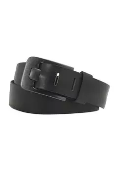 Ремень кожаный, пряжка, 4,5 см, мужской Manguun, черный